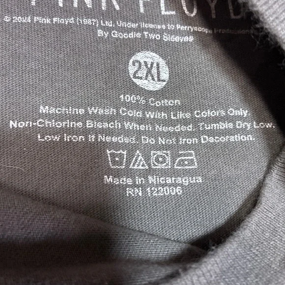 Pink Floyd T-Shirt Mens 2XL Gray Dark Side of the Moon Graphic - Picture 4 of 9